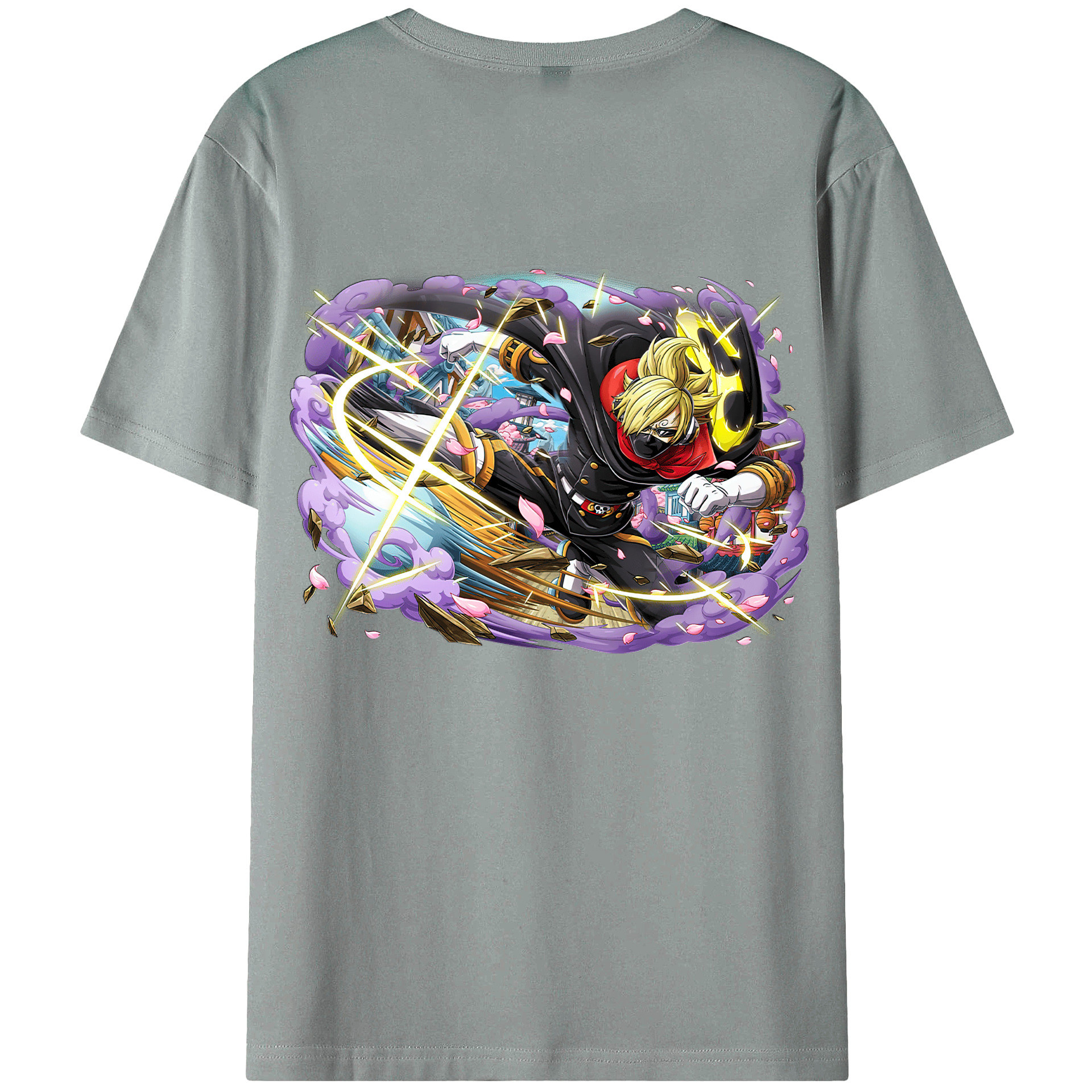 （画像用） ワンピース サンジ ONE PIECE Sanji 綿100％ メンズ半袖Tシャツ（バックプリント） 通気性